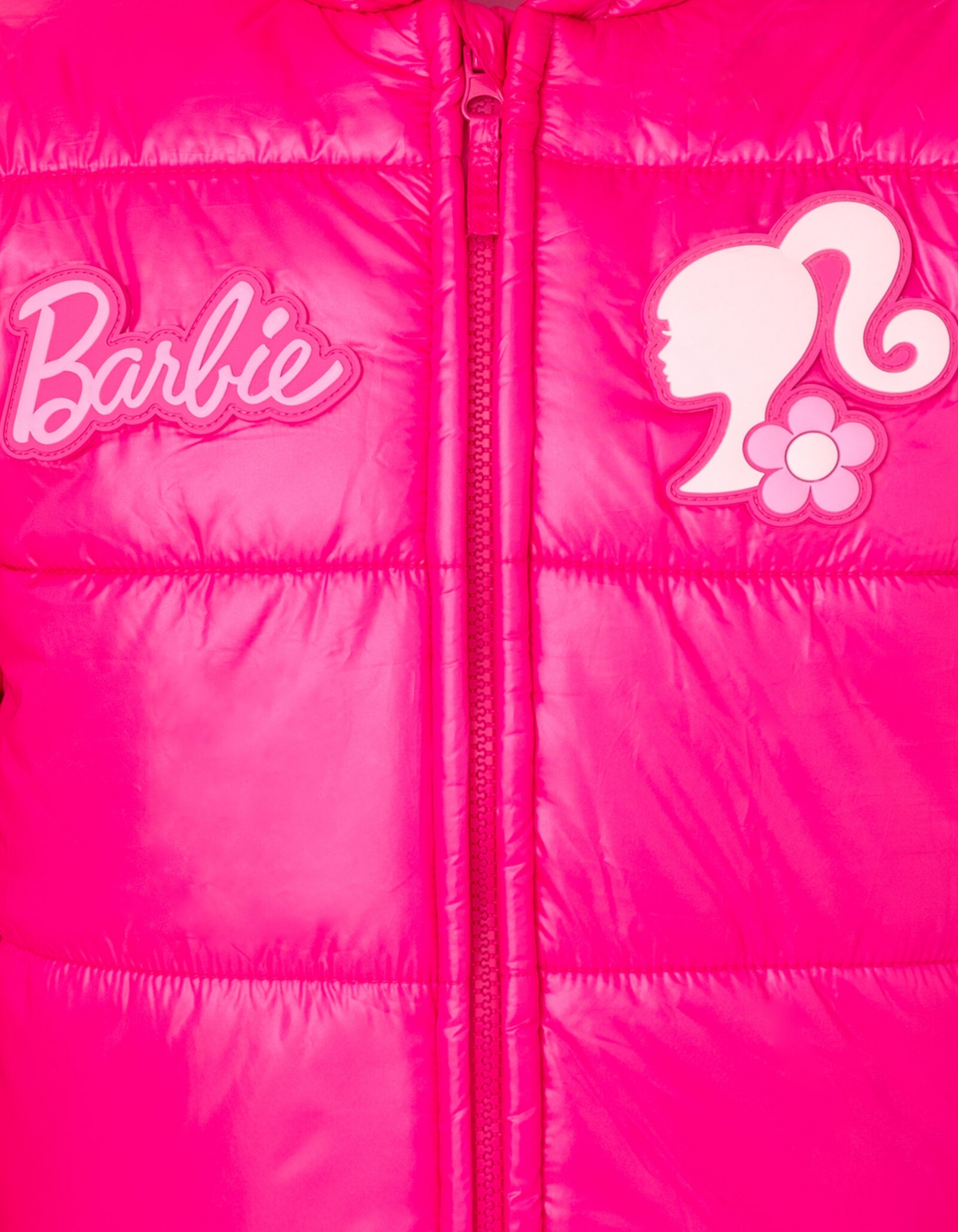 Girls Zip Up Winter Coat Puffer Jacket - Barbie