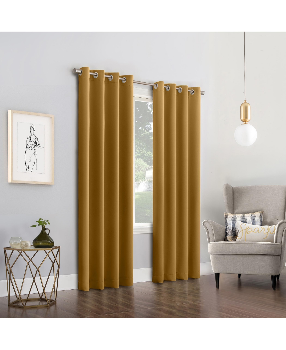 Sun Zero Saxon Energy Saving Blackout Grommet Curtain Panel
