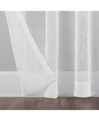 Burlap Weave Linen Blend Tab Top Curtain