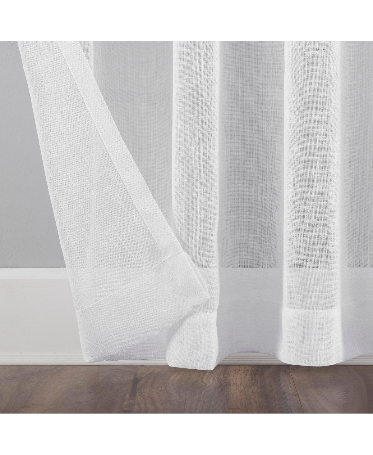 Burlap Weave Linen Blend Tab Top Curtain
