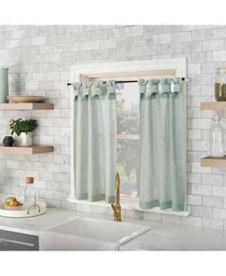 Washed Cotton Twist Tab Cafe Curtain Pair