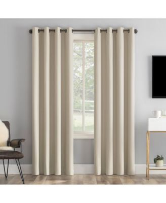 Tresello Tonal Texture Draft Shield Fleece Insulated 100% Blackout Grommet Curtain Panel