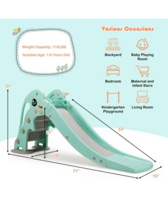 3-in-1 Kids Climber Slide Play Set with Basketball Hoop and Ball