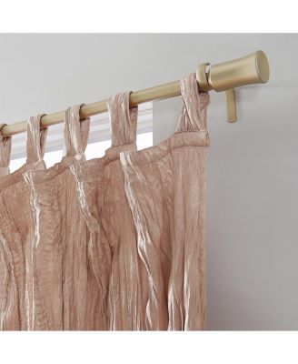 Odelia Distressed Velvet Semi-Sheer Tab Top Curtain Panel