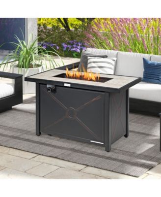 42 Inch 60000 BTU Propane Fire Pit Table with Ceramic Tabletop
