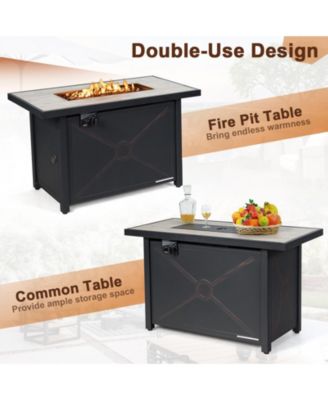 42 Inch 60000 BTU Propane Fire Pit Table with Ceramic Tabletop