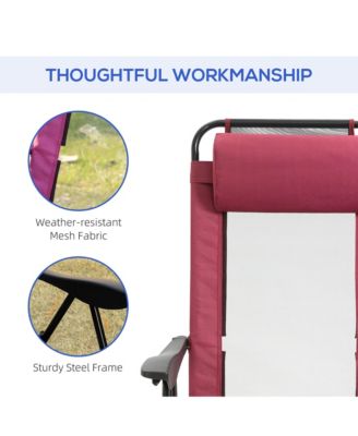 Folding Patio Chairs with Adjustable Sling Back (Set of 2)