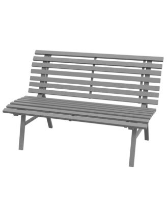 Aluminum Slatted Park Bench: 48.5" for Garden, Patio, Deck
