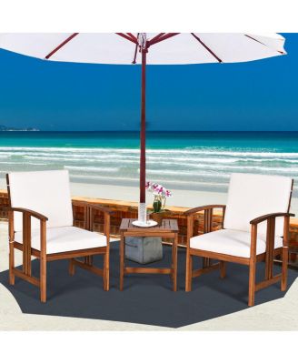 3PC Solid Wood Outdoor Patio Sofa Furniture Set