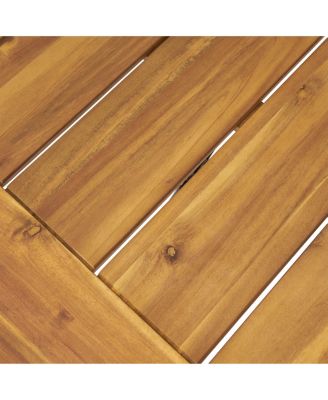 Streamdale Acacia Wood Coffee Table, Teak and Metal, 45.75"W x 27.25"D