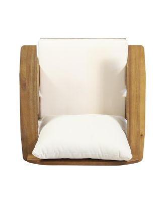 Streamdale Teak Finish Acacia Club Chairs with Cushions (Set of 2)