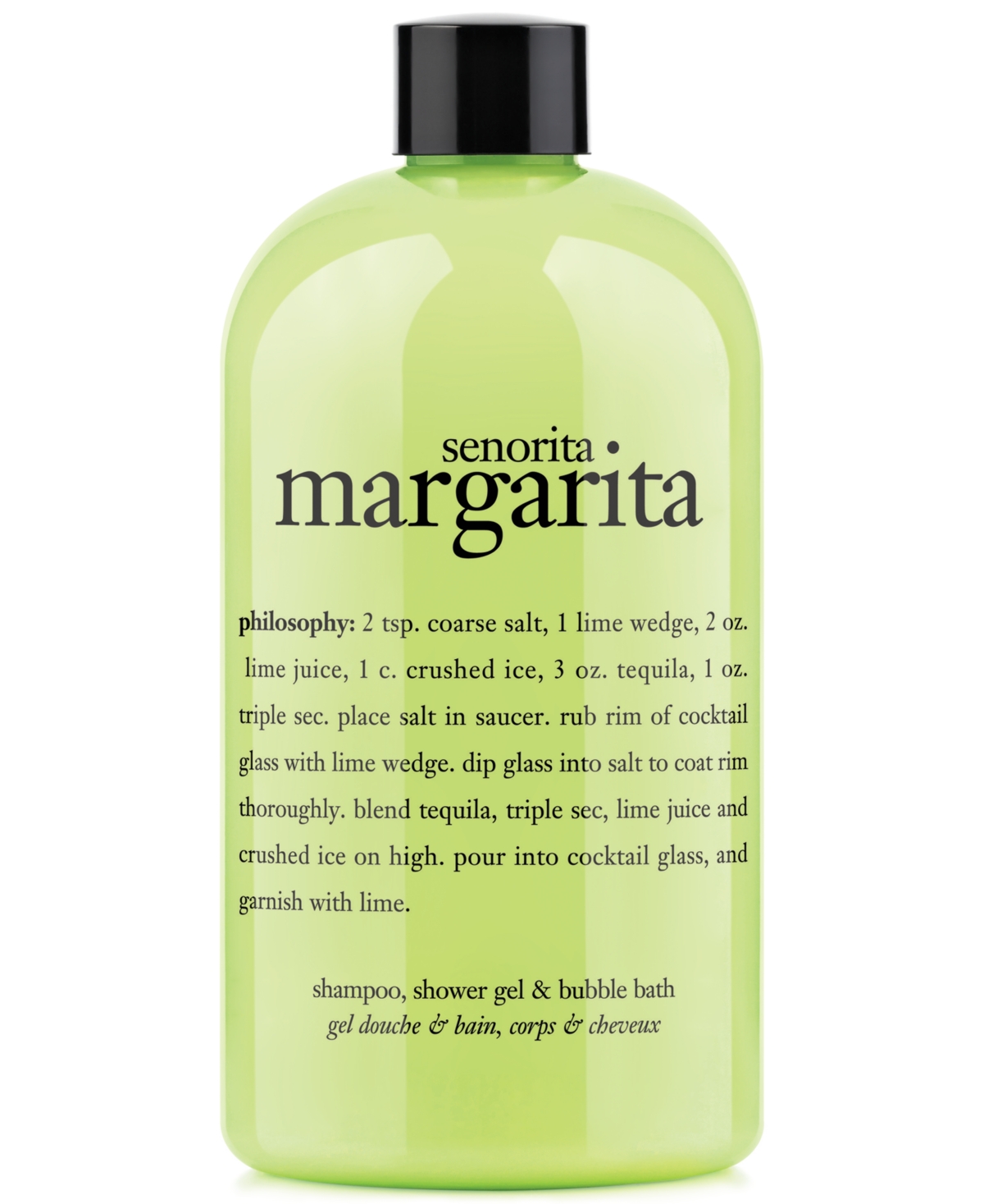 senorita margarita ultra rich 3-in-1 shampoo, shower gel and bubble bath, 16 oz