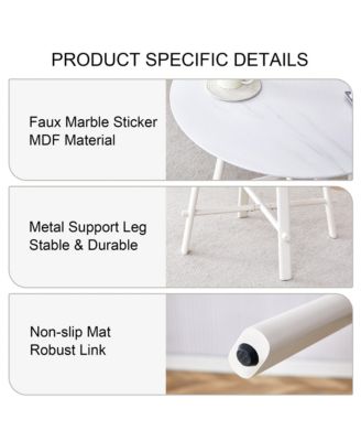 Modern White Circular Dining Table (42")