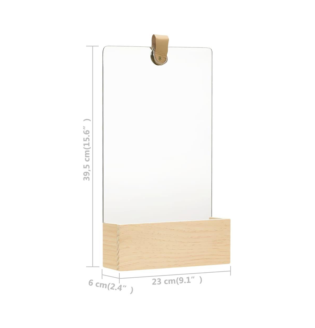 vidaXL Wall Mirror Solid Pinewood 9.1