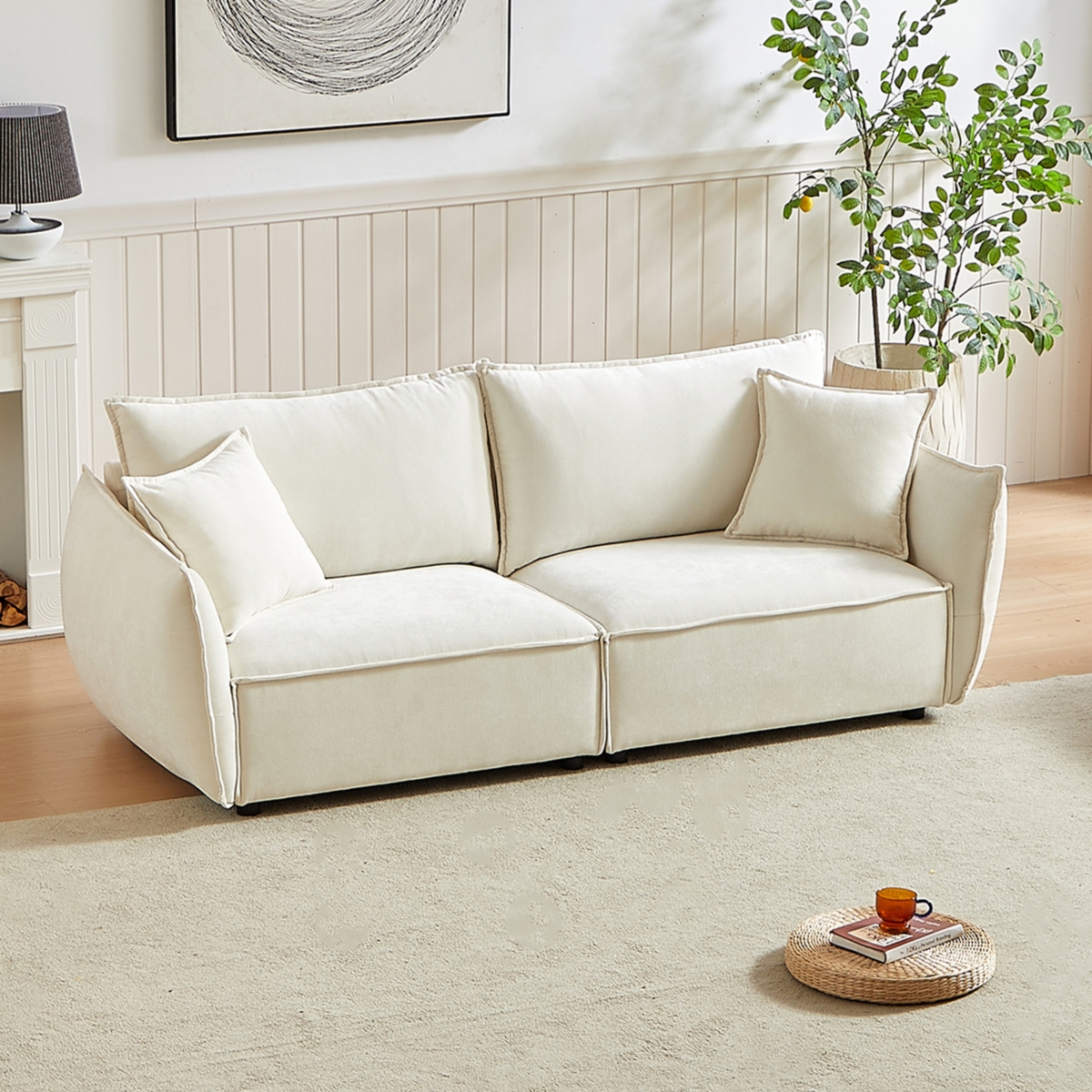 Streamdale Furniture Modern 3-Seater Sofa Combo with Linen Fabric