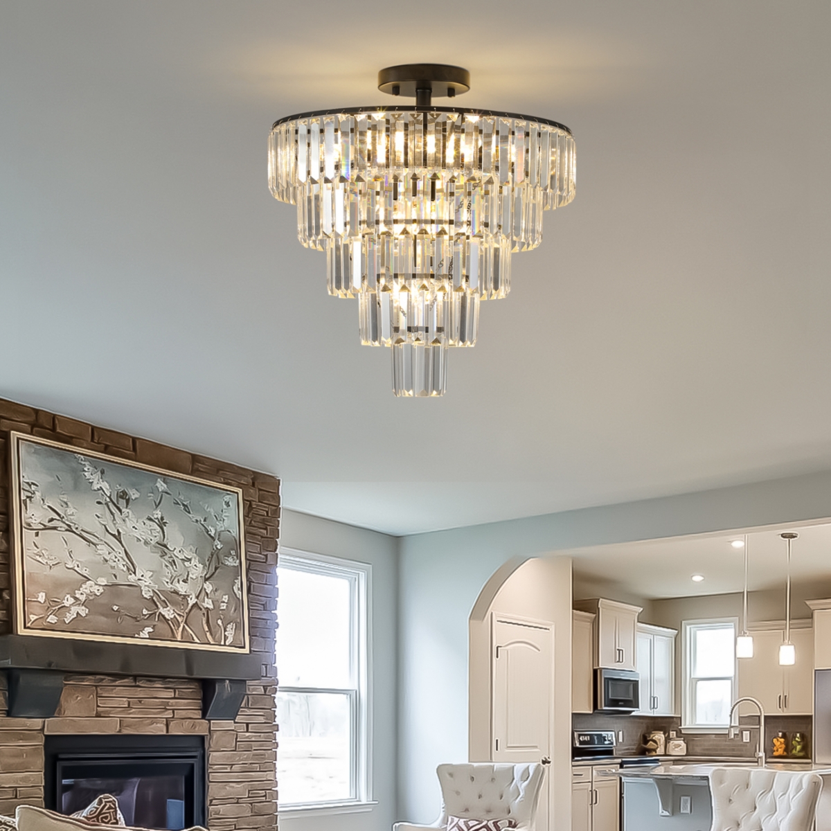 Streamdale Modern Black Chandelier for Dining, Living, Bedroom