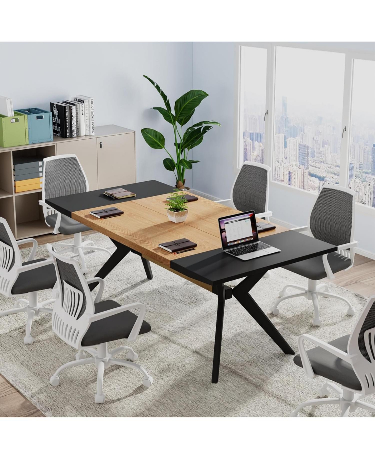 Tribesigns 63 Inch Executive Desk, Office Computer Desk with Thickened X-Shape Frame, Modern Working Table Business Furniture for Home Office, O
