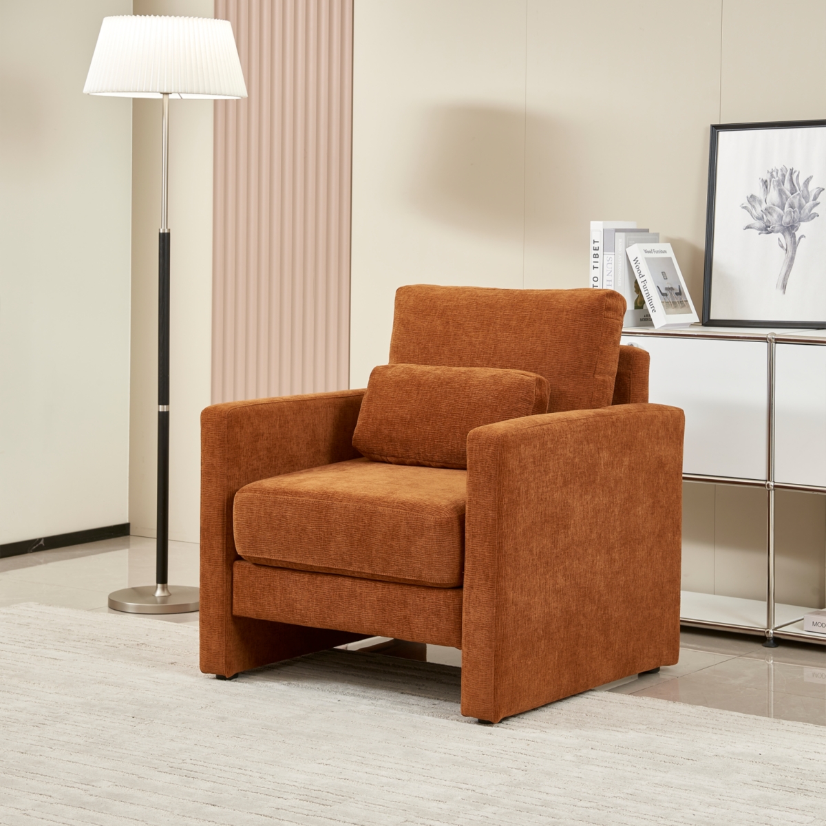 Streamdale Furniture Modern Chenille Accent Chair for Living, Bedroom, Office