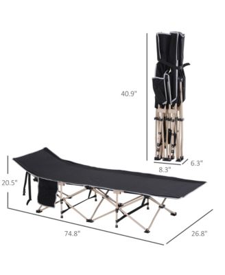Folding Camping Cot for Adults with Storage