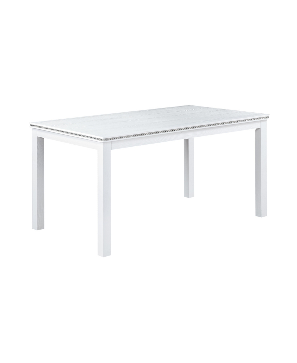 Streamdale Furniture White Rectangular Dining Table with Bench for 6 - Beige+white