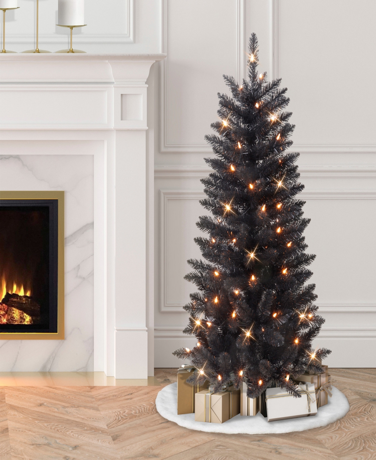 Puleo Pre-lit Pine Artificial Tree 4 Ft. In No Color