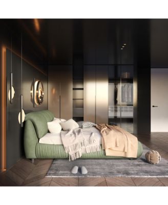 Streamdale Upholstered Platform Bed with Padded Backrest and Solid Wood Frame