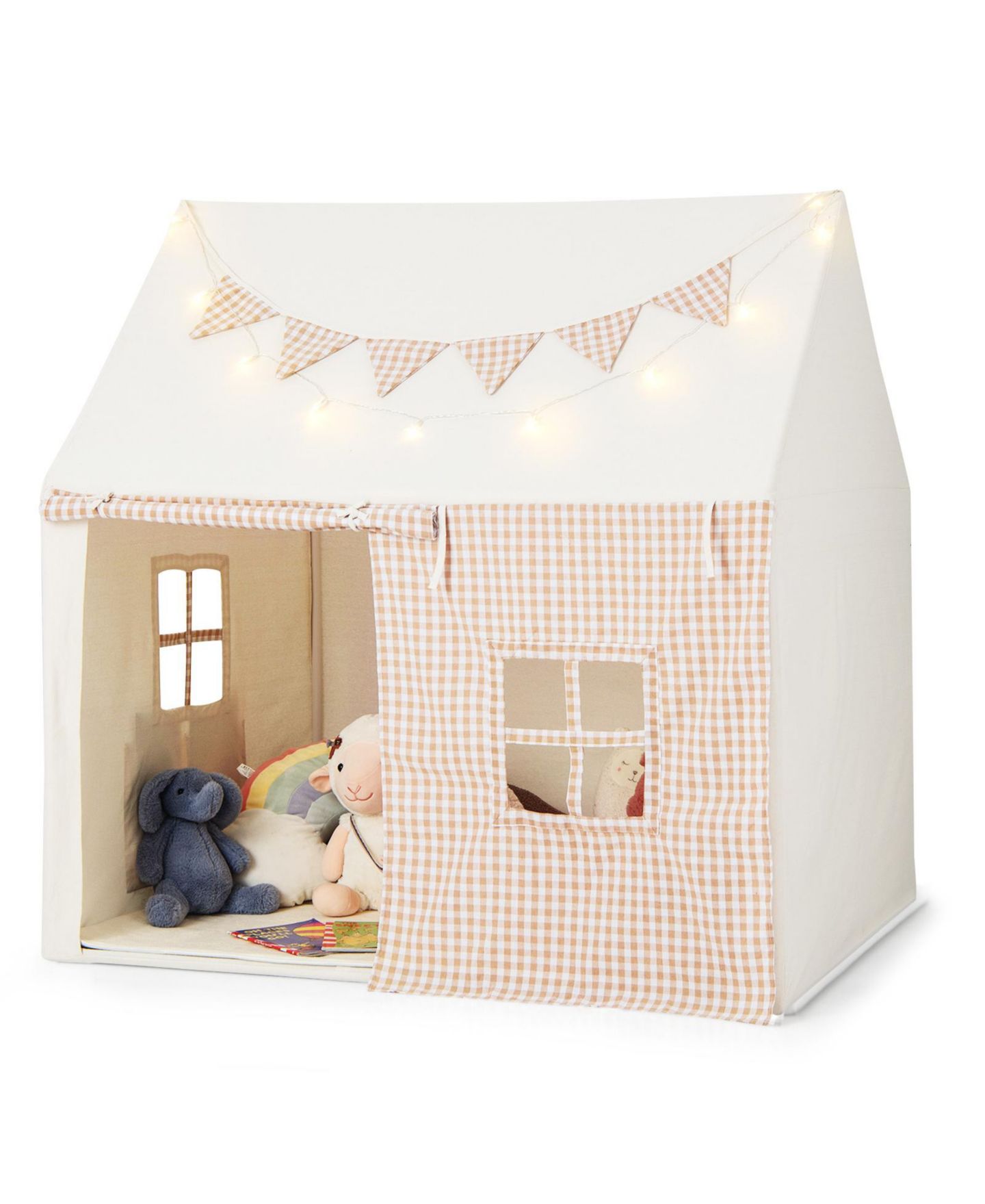 Детские игрушки VEBREDA Crib and Twin Mattress Breathable Windows Play Tent, 2-Piece, Ages 3+, цвет: Бежевый — фото 8