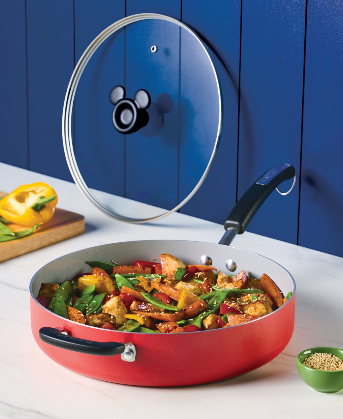 Farberware Disney 4.5-qt. Ceramic Nonstick Saute Pan & Lid In Red