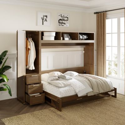 Murphy Bed with Wardrobe and Storage