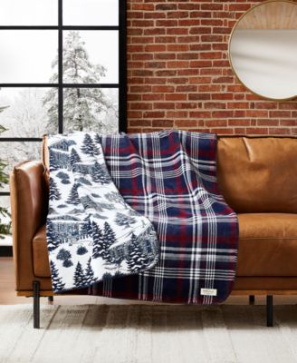 Reversible Plaid Throw, 50" x 70"