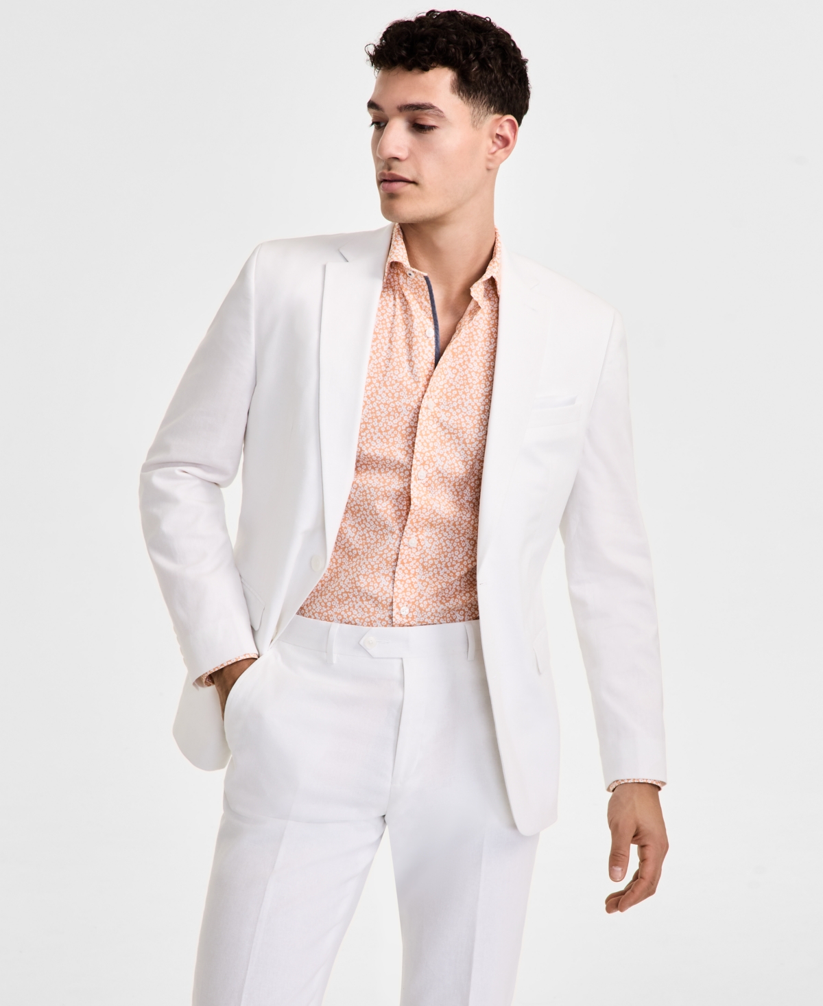 Men's Slim-Fit Linen Suit Jacket, Exclusively at Macy's - White