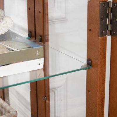Elegant Glass-Door Curio Cabinet with Adjustable Shelves