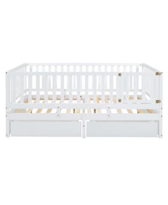 Convertible Daybed with Guardrails, Drawers