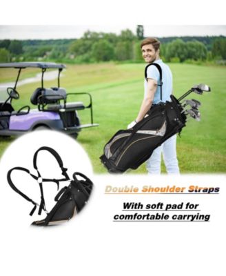 9 Inch Golf Stand Bag Divider Carry Pockets Storage