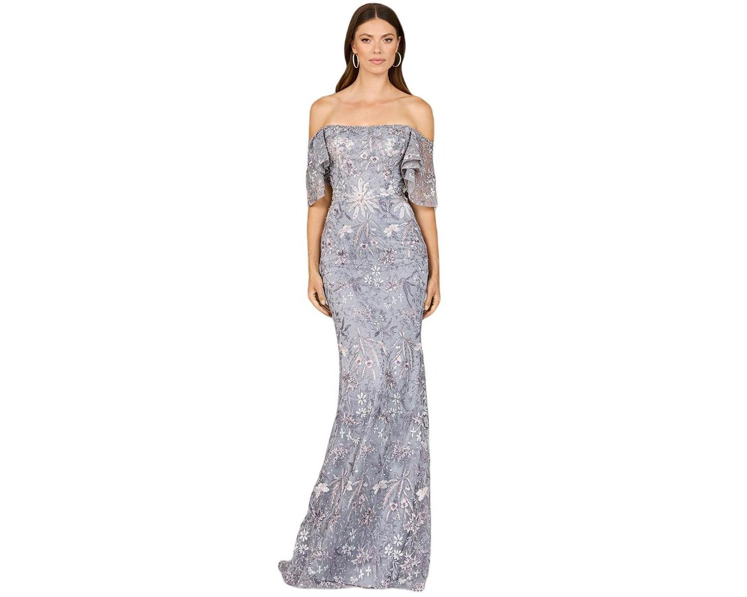 Women's Elegant Off Shoulder Embellished Gown