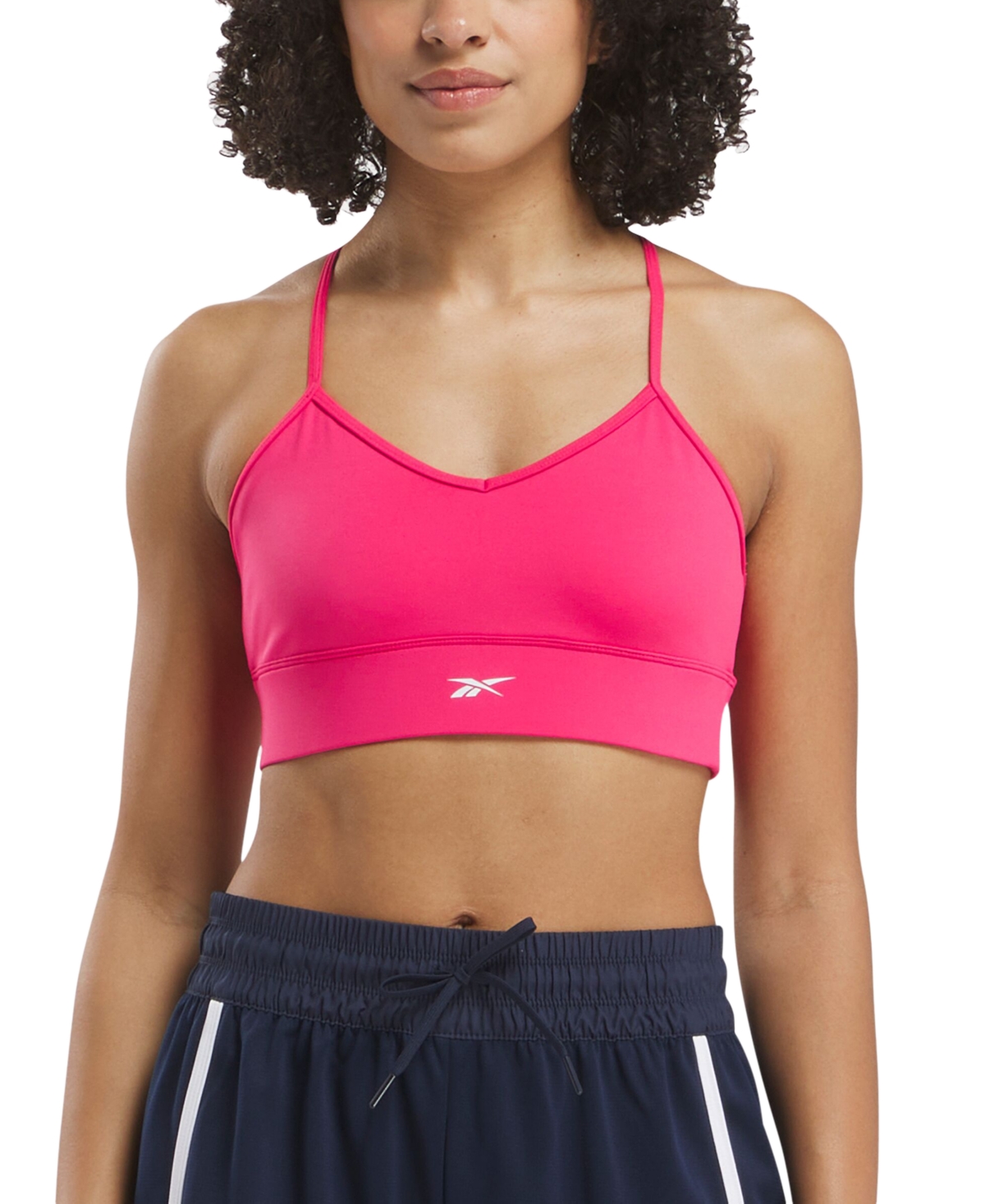 Women's Workout Ready Tri Back Medium Impact Sports Bra - Bold Pink