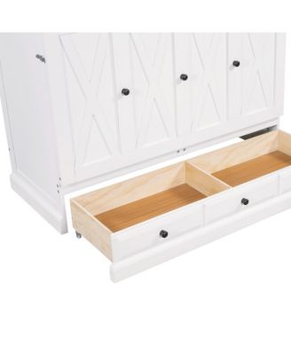 Solid Pine Murphy Bed Chest with Charging Station