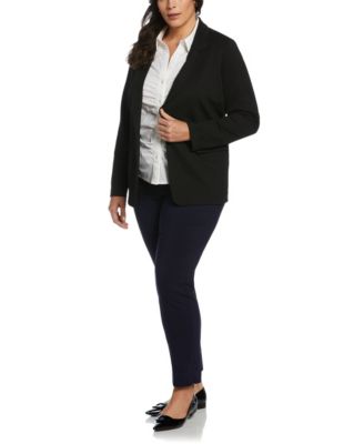 Plus Size Ruched Front Poplin Long Sleeve Button-Down Shirt