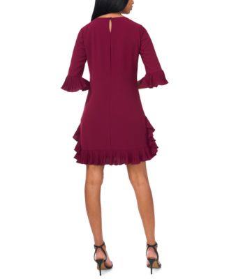 Petite Pleated-Trim Shift Dress