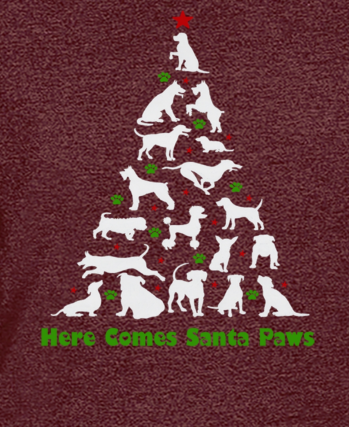 La Pop Art Men's Here Comes Santa Paws Premium Blend Word Art T-Shirt