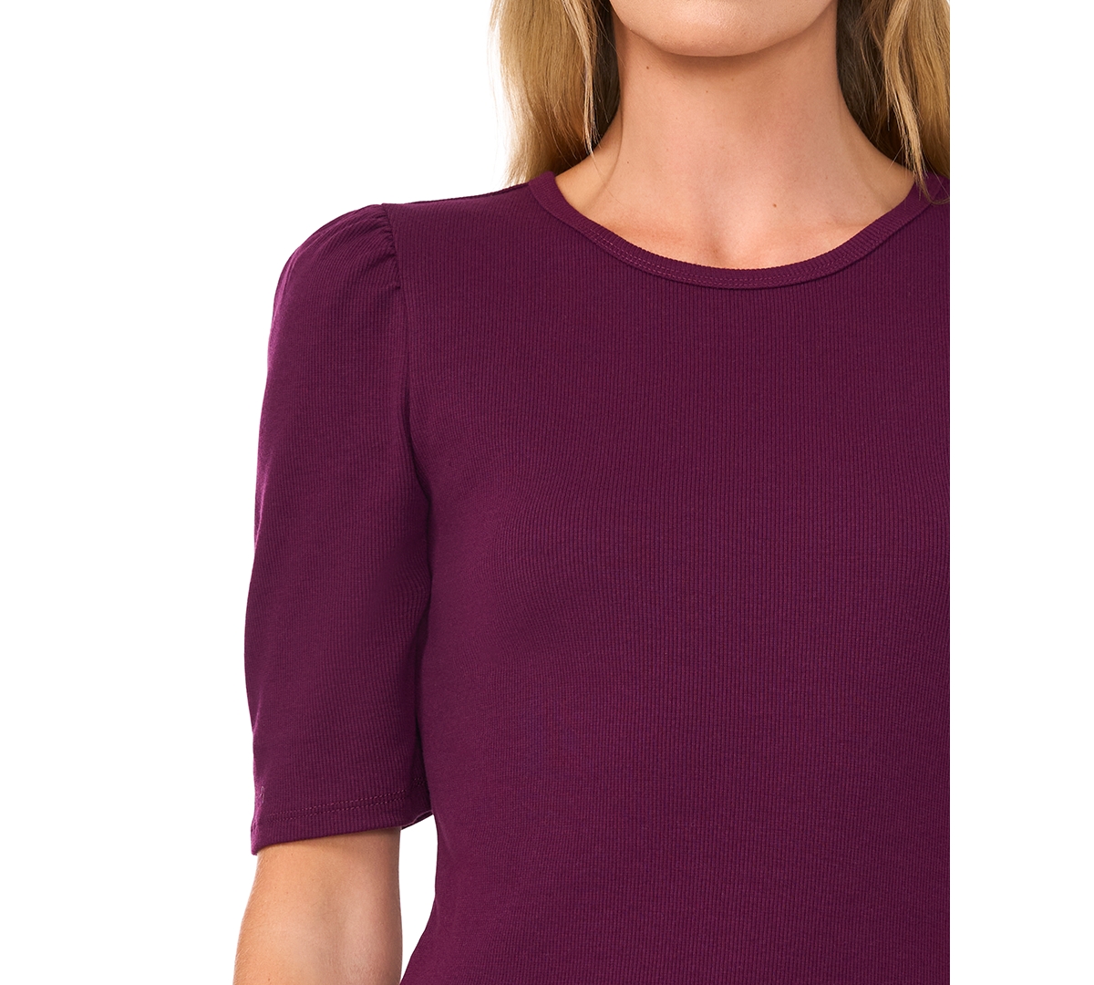 CeCe Women's Puff-Sleeve Fitted Top