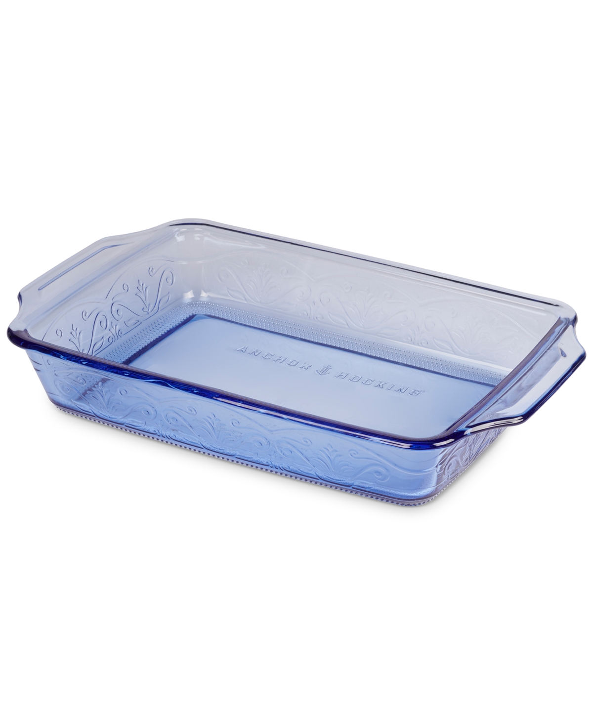 Anchor Hocking 3-quart Laurel Embossed Baking Dish In Blue