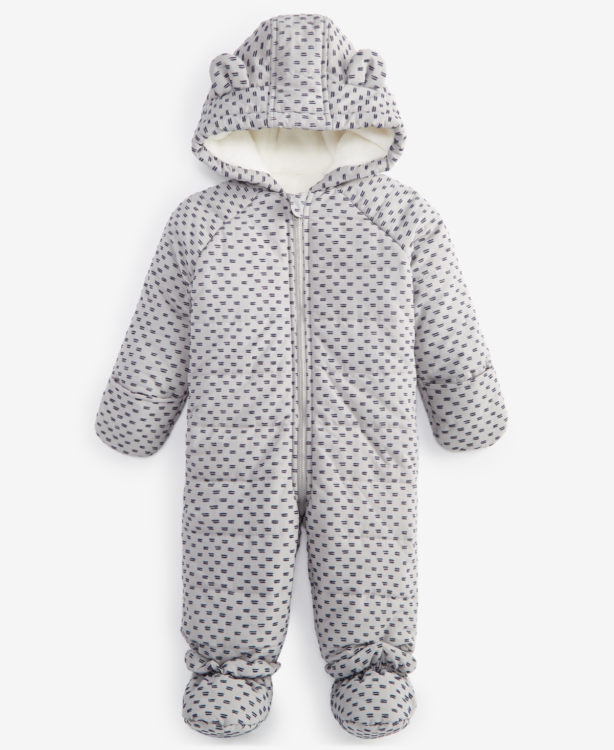First Impressions Baby Girls And Boys Hooded Flocked Hearts Footed Snowsuit Created For Macy s In Silver Spoon ModeSens