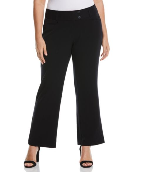 Женские брюки Rafaella Plus Size Curvy Fit Short Length Bootcut Pant, цвет: Чёрный