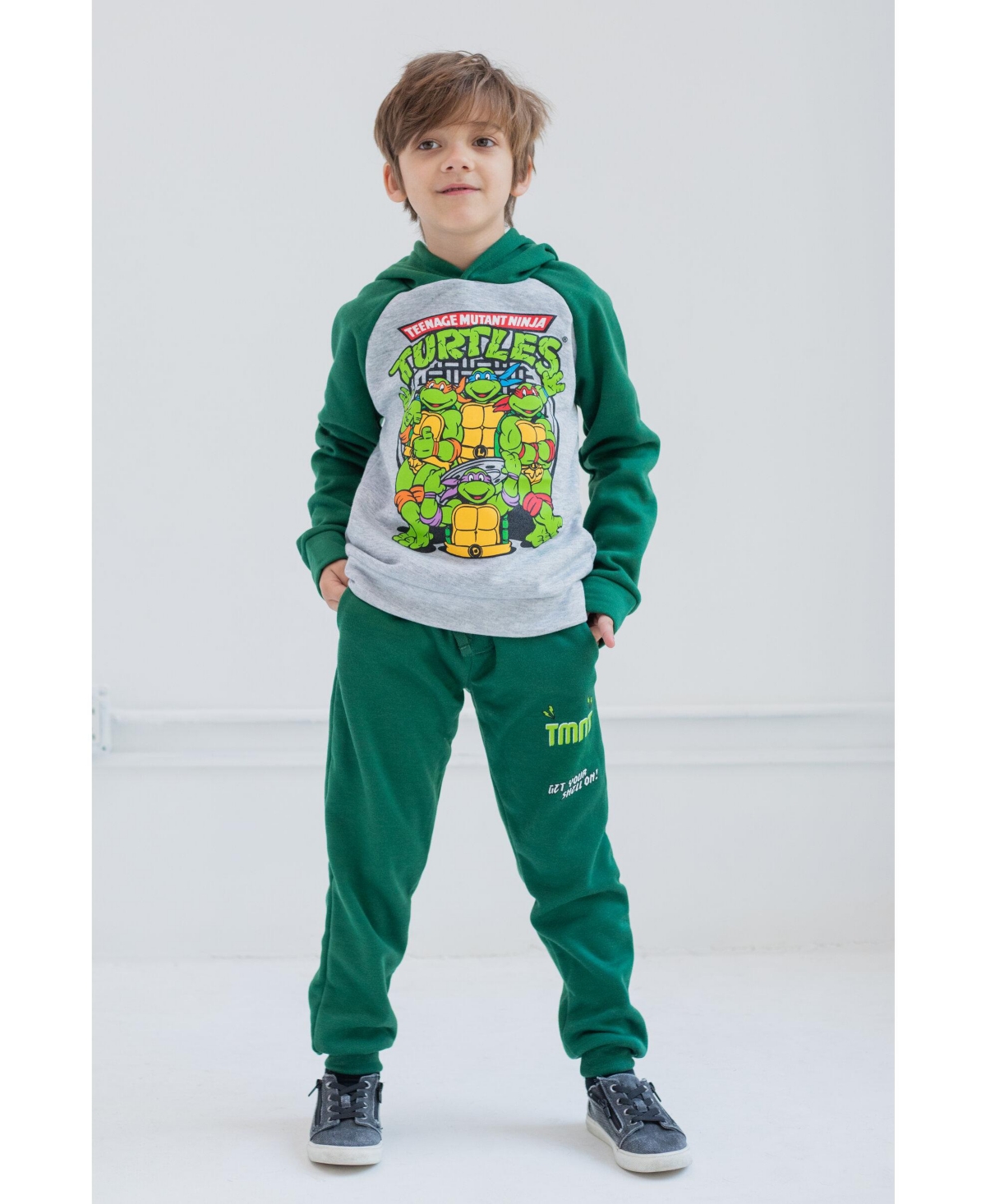 Teenage Mutant Ninja Turtles Fleece Pullover Hoodie and Pants Outfit Set Toddler to Big Kid Sizes (2T