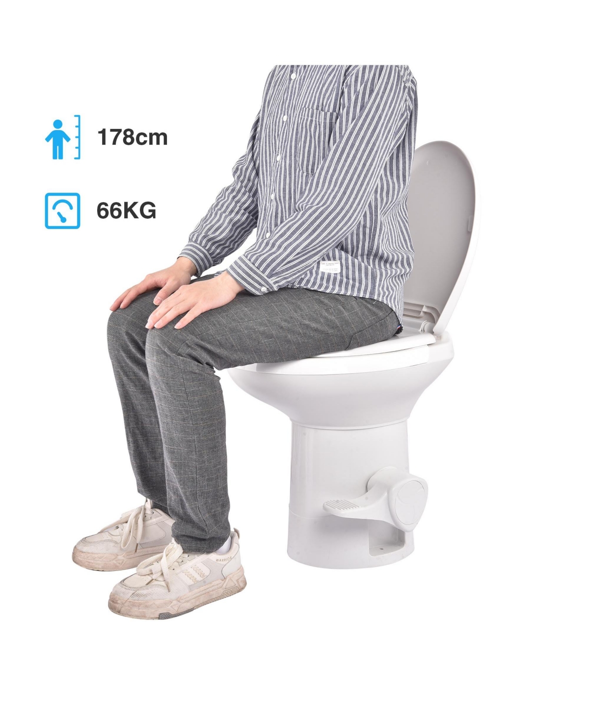 Yescom Rv Toilet Gravity Flush Camper Toilet Elongated 20