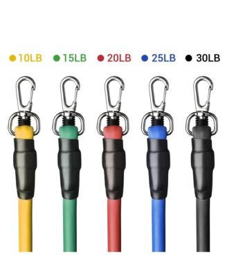 5 Tubes Resistance Bands Set Exercise Workout Stackable 100Lbs Ankle Strap Home