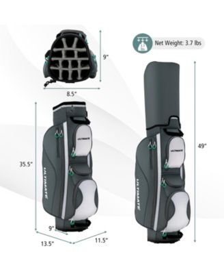 14 Dividers Golf Cart Bag with 7 Zippered Pocket