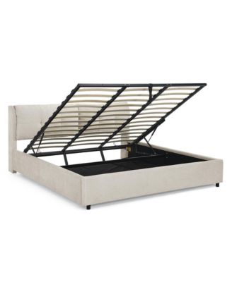 Streamdale King Size Upholstered Platform Bed with Headboard and Hydraulic Lift