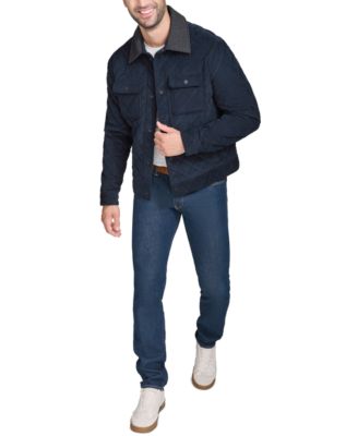 Men's Collared Quilted Button-Front Jacket 